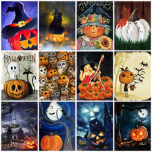 Load image into Gallery viewer, Diamond Art/ Painting Happy Halloween Pumpkin Full Square Drill