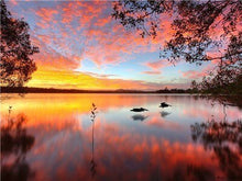 Load image into Gallery viewer, Full Drill Diamond Embroidery Sunset Diamond Painting Scenery