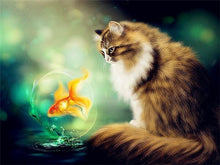 Load image into Gallery viewer, 5D Diamond Painting Cat Full Square /Round Diamond