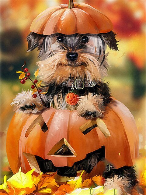 Cute Halloween puppy Full 5D Square/Round Drill Diamond art