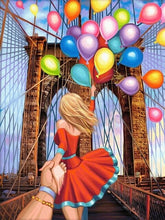 Load image into Gallery viewer, Girl Balloon Diamond Painting Scenery 5D full Square Drill
